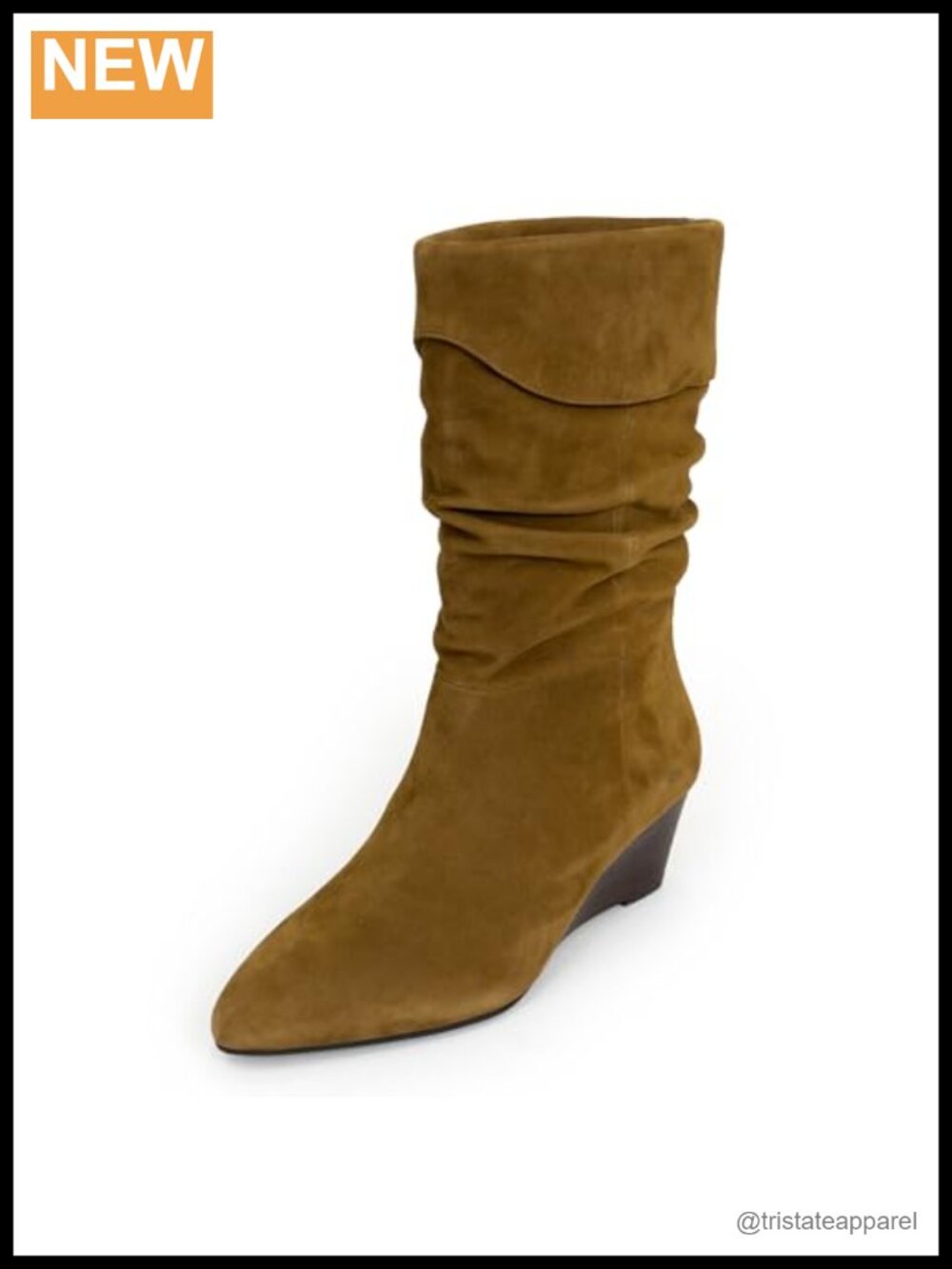 Aerosoles Carmela Mid-Calf Wedge Boots Suede Pull-On Ortholite